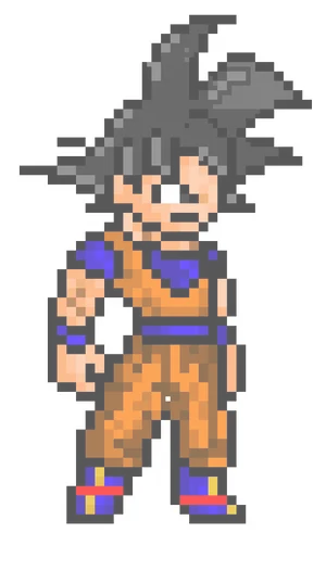 Pixel Art Goku Dragon Ball PNG Image