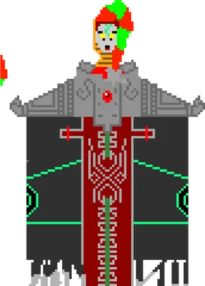 Pixel Art Knight Farewell PNG Image