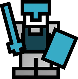 Pixel Art Knight Icon PNG Image