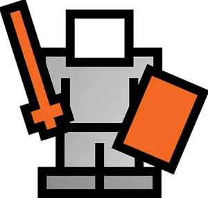 Pixel Art Knight Icon PNG Image