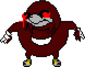 Pixel Art Knuckles Standing PNG Image