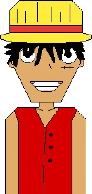 Pixel Art Monkey D Luffy PNG Image