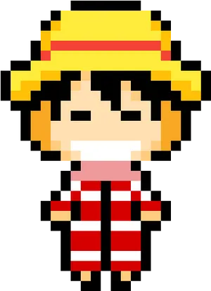 Pixel Art One Piece Character PNG Image