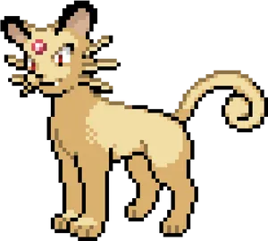 Pixel Art Persian Cat PNG Image