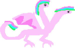 Pixel Art Pink Hydra PNG Image