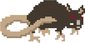 Pixel Art Rat Graphic PNG Image