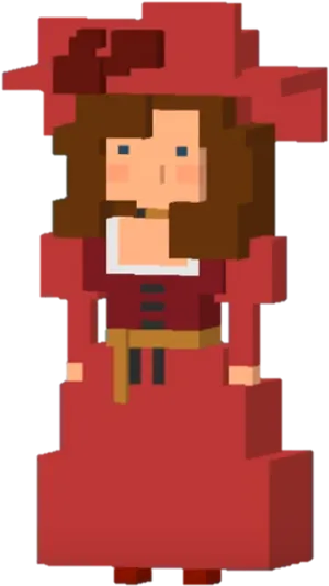 Pixel Art Redhead Pirate PNG Image