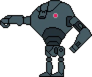 Pixel Art Robot Standing PNG Image