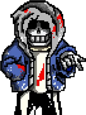 Pixel Art Sans Undertale Character PNG Image