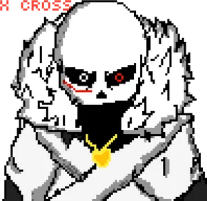 Pixel Art Sans Undertale PNG Image