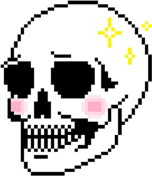 Pixel Art Skullwith Sparkles PNG Image