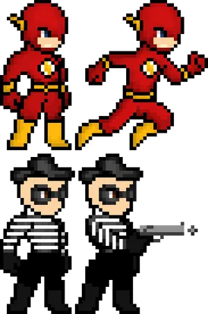 Pixel_ Art_ Speedster_and_ Thieves PNG Image