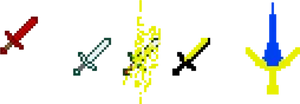 Pixel Art Swords Collection PNG Image