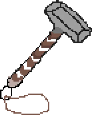 Pixel Art Thors Hammer PNG Image