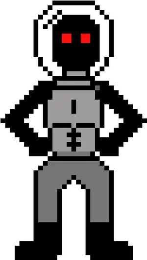 Pixel Astronaut Standing Pose PNG Image