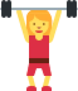 Pixel Athlete Overhead Lift PNG Image