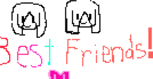 Pixelated Best Friends Text PNG Image