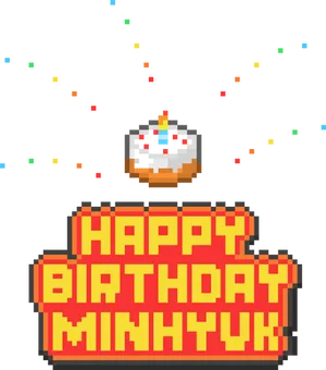 Pixelated Birthday Cakefor Minhyuk PNG Image