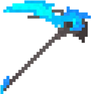 Pixelated Blue Diamond Sword PNG Image