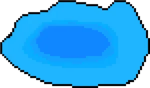 Pixelated Blue Lake Graphic PNG Image