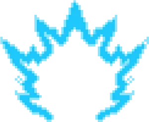 Pixelated Blue Super Saiyan Aura PNG Image