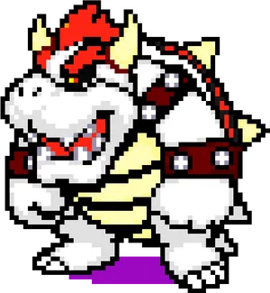 Pixelated Bowser Artwork PNG Image