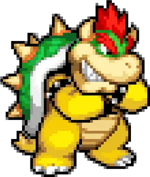 Pixelated Bowser Artwork PNG Image