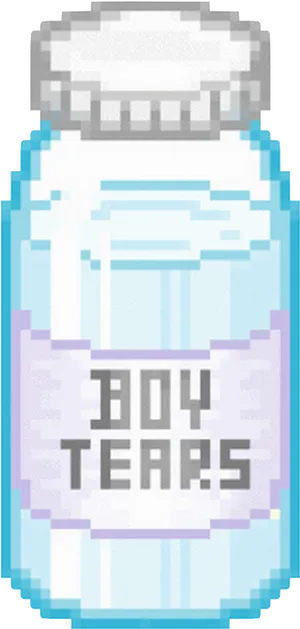 Pixelated Boy Tears Bottle PNG Image