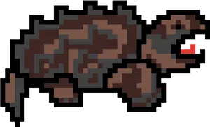 Pixelated Brown Creature PNG