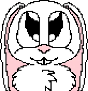 Pixelated Bunny Face Avatar PNG Image