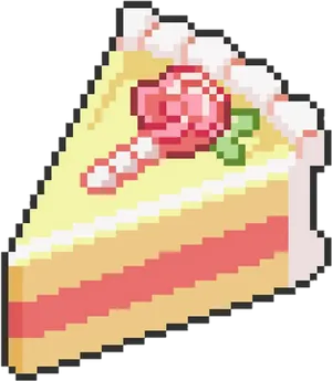 Pixelated Cake Slice PNG Image