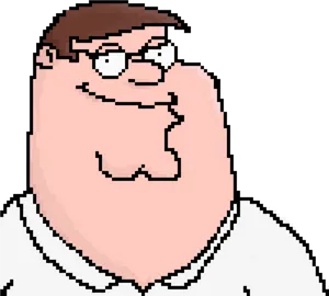 Pixelated Cartoon Character Peter Griffin PNG Image