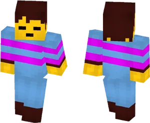 Pixelated Character Model PNG Image