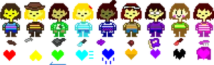 Pixelated Charactersand Souls PNG Image