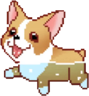 Pixelated Corgi Smile.png PNG Image