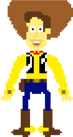 Pixelated Cowboy Character PNG Image