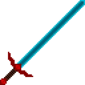 Pixelated Diamond Sword PNG Image