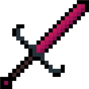 Pixelated Diamond Sword PNG Image