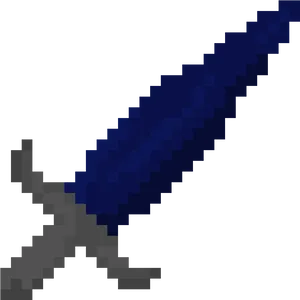 Pixelated Diamond Sword PNG Image