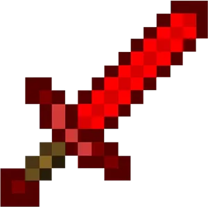 Pixelated Diamond Sword Graphic PNG Image