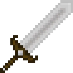 Pixelated Diamond Sword PNG Image