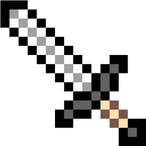 Pixelated Diamond Sword Icon PNG Image