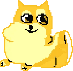 Pixelated Doge Meme PNG Image