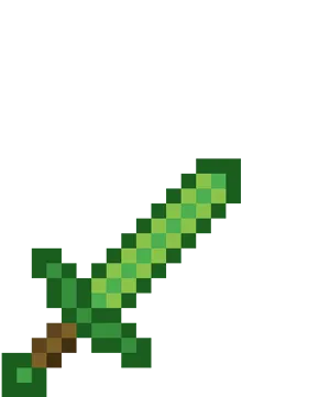 Pixelated Emerald Sword PNG Image