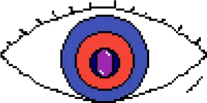 Pixelated Eye Illustration PNG Image