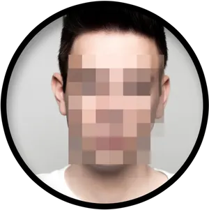 Pixelated Face Portrait PNG Image