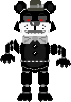 Pixelated Fredbear Character PNG Image