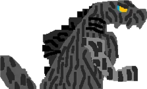 Pixelated Godzilla Artwork PNG Image