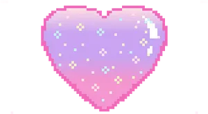 Pixelated Gradient Heart PNG Image