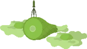 Pixelated Green Hamon Bone PNG Image